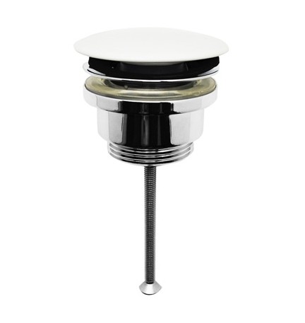 PILETTA LAVABO CLICK-CLACK TAPPO TONDO IN CERAMICA BIANCO 1"1/4