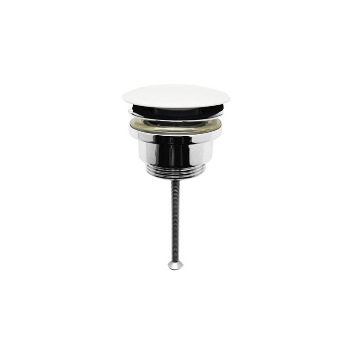 PILETTA LAVABO CLICK-CLACK TAPPO TONDO IN CERAMICA BIANCO 1"1/4