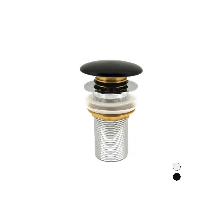 PILETTA CLICK-CLACK LAVABO "FANCY MATT" SENZA TROPPO PIENO Nero Opaco