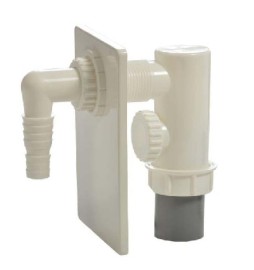 SIFONE INCASSO LAVATRICE IN PP - CON PIASTRA ABS D. 40