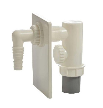 SIFONE INCASSO LAVATRICE IN PP - CON PIASTRA ABS D. 40