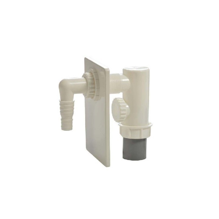 SIFONE INCASSO LAVATRICE IN PP - CON PIASTRA ABS D. 40
