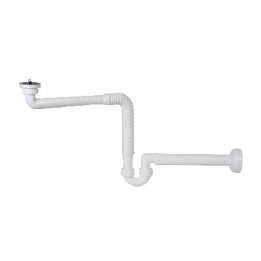 SIFONE IN PP CREA SPAZIO AD "S" PER LAVABO SENZA PILETTA 1"1/4 - Uscita D. 40 mm