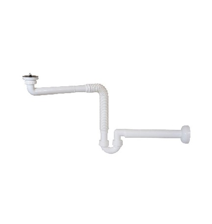 SIFONE IN PP CREA SPAZIO AD "S" PER LAVABO SENZA PILETTA 1"1/4 - Uscita D. 40 mm