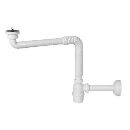 SIFONE IN PP CREA SPAZIO A BOTTIGLIA PER LAVABO SENZA PILETTA 1"1/4 - Uscita D. 32 mm