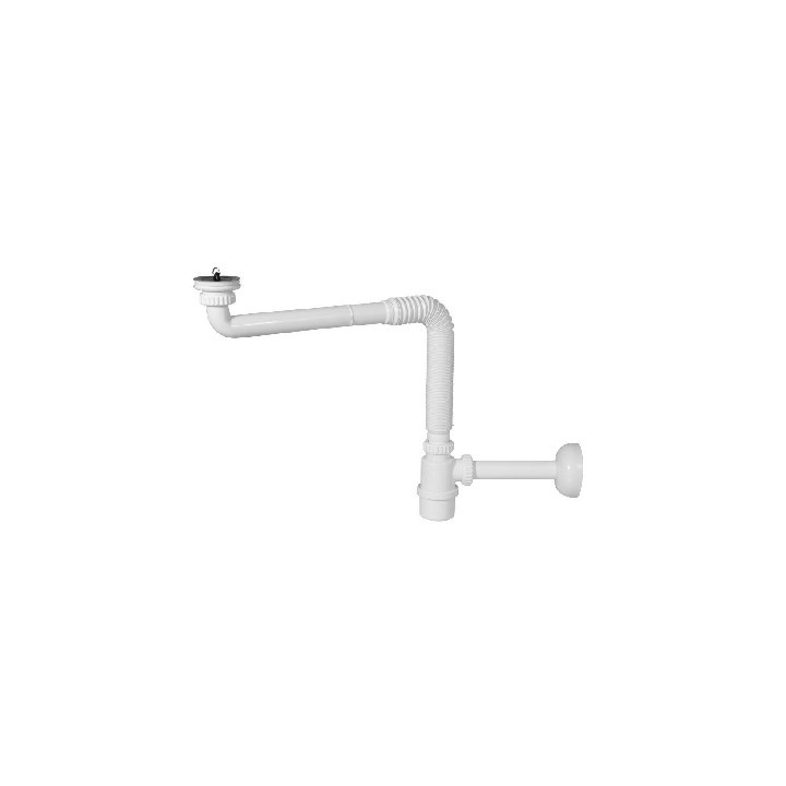 SIFONE IN PP CREA SPAZIO A BOTTIGLIA PER LAVABO SENZA PILETTA 1"1/4 - Uscita D. 32 mm