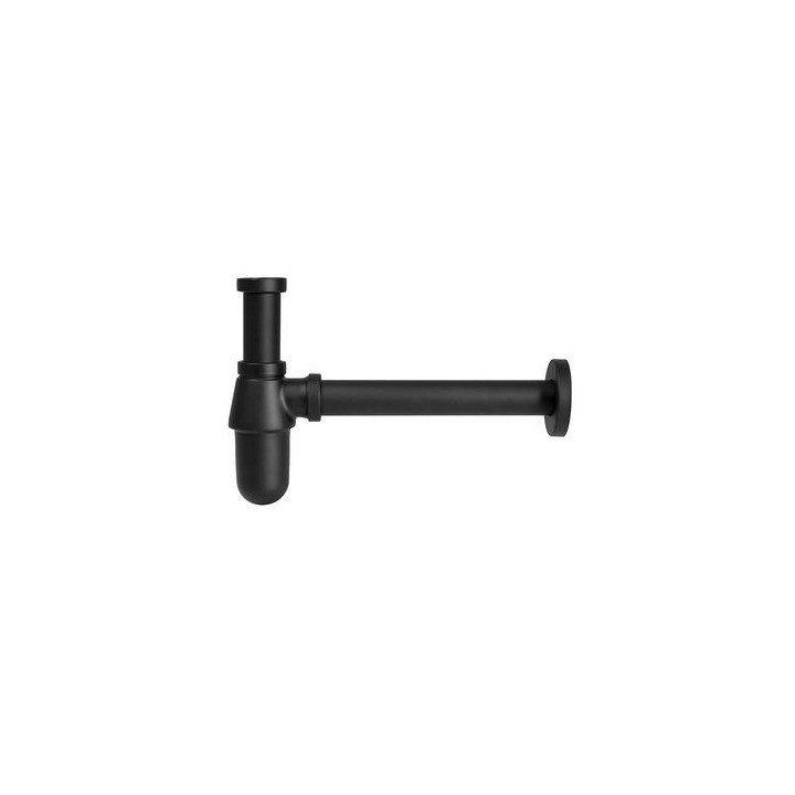 SIFONE A BOTTIGLIA IN OTTONE PER LAVABO 1"1/4 Nero opaco