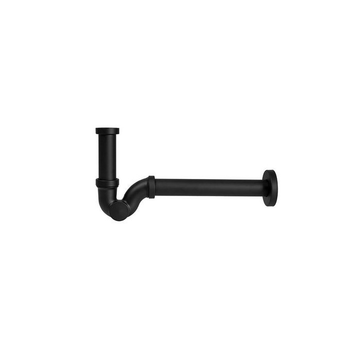 SIFONE A S IN OTTONE PER LAVABO 1"1/4 Nero opaco