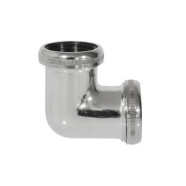 RACCORDO 90° CROMATO CON DUE GHIERE 1"1/4 x 32