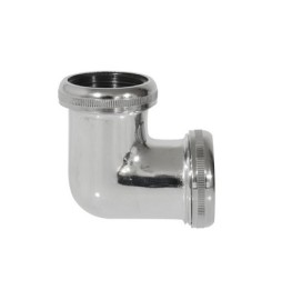 RACCORDO 90° CROMATO CON DUE GHIERE 1"1/4 x 32