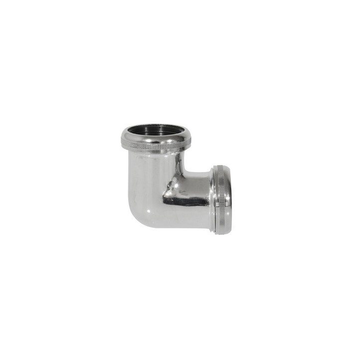 RACCORDO 90° CROMATO CON DUE GHIERE 1"1/4 x 32