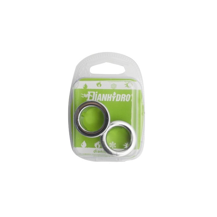 2 PZ GHIERE DI RICAMBIO PER TROPPO PIENO IN ABS CROMO BLISTER Diam. 19