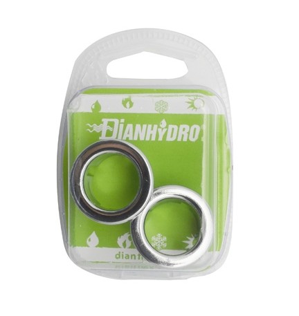 2 PZ GHIERE DI RICAMBIO PER TROPPO PIENO IN ABS CROMO BLISTER Diam. 28