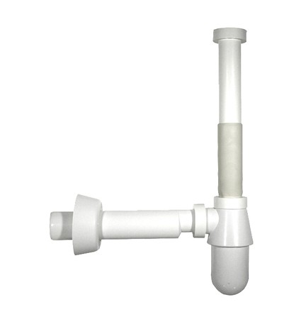 SIFONE A BOTTIGLIA "MONSTER" SENZA PILETTA BIANCO 1"1/4 32 x 250 mm.