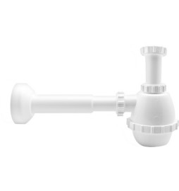 SIFONE PVC 1 VIA S / PILETTA PER PORCELLANA CON CANOTTO 1"1/4