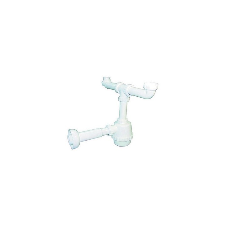 SIFONE PVC 2 VIE S / PILETTA PER PORCELLANA CON CANOTTO 1"1/4