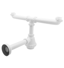 SIFONE PVC 2 VIE S / PILETTA PER INOX 1"1/2 Diam. 40