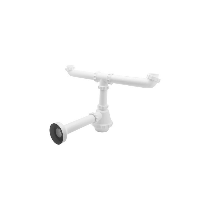 SIFONE PVC 2 VIE S / PILETTA PER INOX 1"1/2 Diam. 40