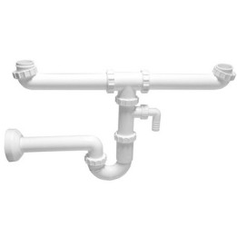SIFONE PER LAVELLI A 2 VIE CON ATTACCO LAVATRICE 1" 1/2 Diam.40