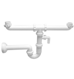 SIFONE PER LAVELLI A 2 VIE CON ATTACCO LAVATRICE 1" 1/2 Diam.40