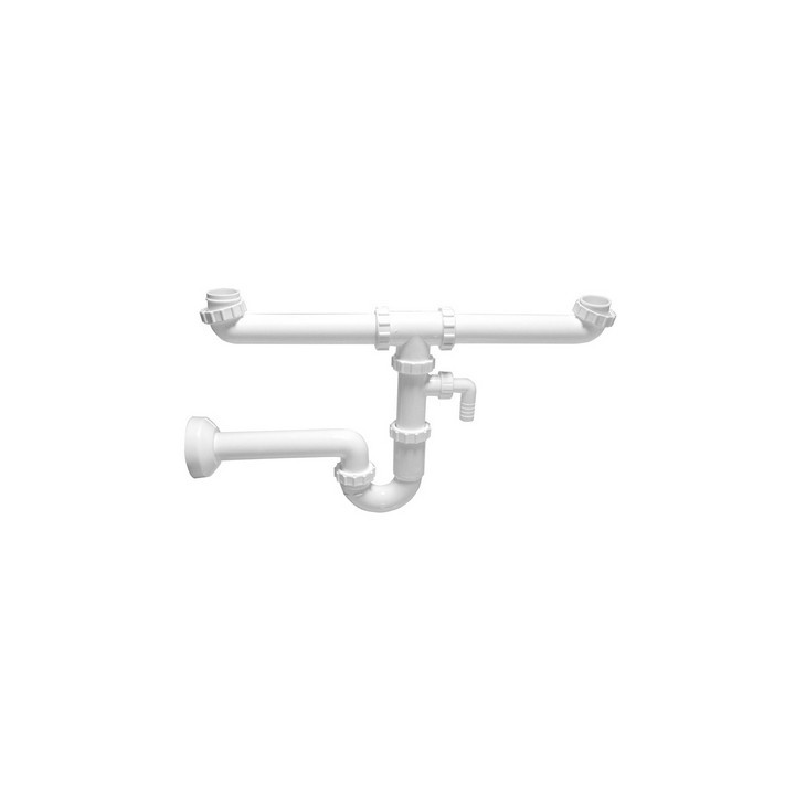 SIFONE PER LAVELLI A 2 VIE CON ATTACCO LAVATRICE 1" 1/2 Diam.40