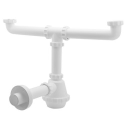 SIFONE PVC 2 VIE S / PILETTA 1"1/2 Diam. 40