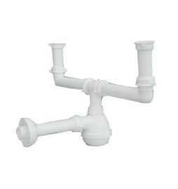 SIFONE TIPO "M" PER LAVELLI INOX A 2 VIE SENZA PILETTA (MARCHIO LIRA) 1"1/2