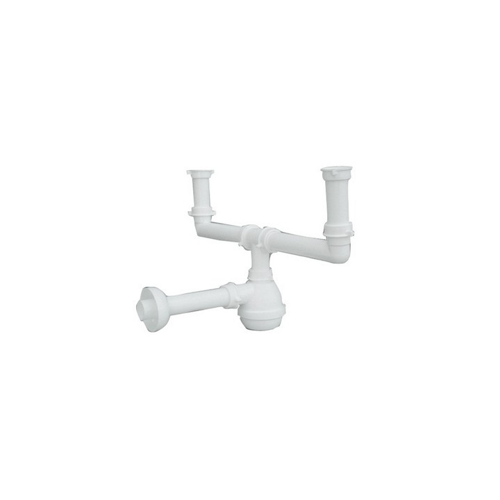 SIFONE TIPO "M" PER LAVELLI INOX A 2 VIE SENZA PILETTA (MARCHIO LIRA) 1"1/2