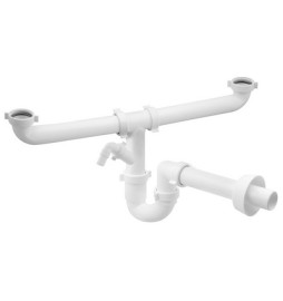 SIFONE PER LAVELLO MAGNUM 2 VIE AUTOPULENTE CON ATTACCO LAVATRICE 1" 1/2