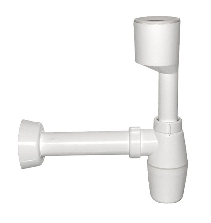 SIFONE A BOTTIGLIA PER ORINATOIO BIANCO 40 x 230 mm.