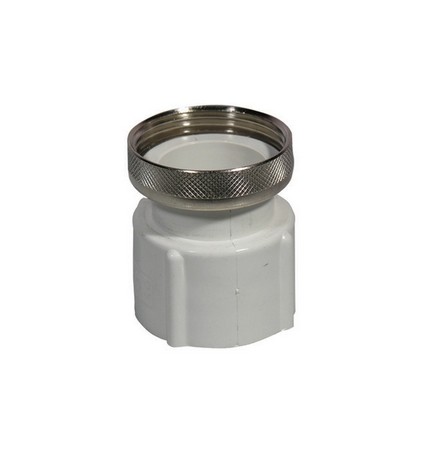 RACCORDO ABS BIANCO CON GHIERA IN OTTONE 1"1/4 x 40