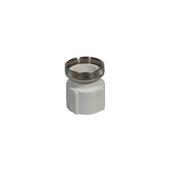 RACCORDO ABS BIANCO CON GHIERA IN OTTONE 1"1/2 x 40