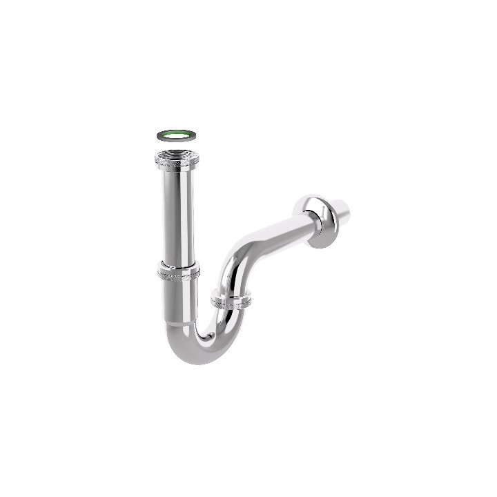 SIFONE A P IN ACCIAIO TUBULAR INOX Cromato 1"1/4 x 32 mm