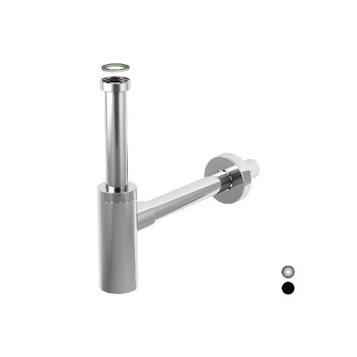SIFONE D'ARREDO PER LAVABO INOX MATER 1"1/4 x 32 Finitura Nero Opaco