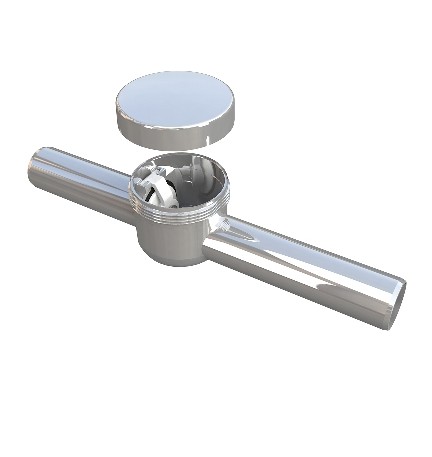 VALVOLA ANTI RIFLUSSO ORIZZONTALE CROMATO Diam. 32 mm