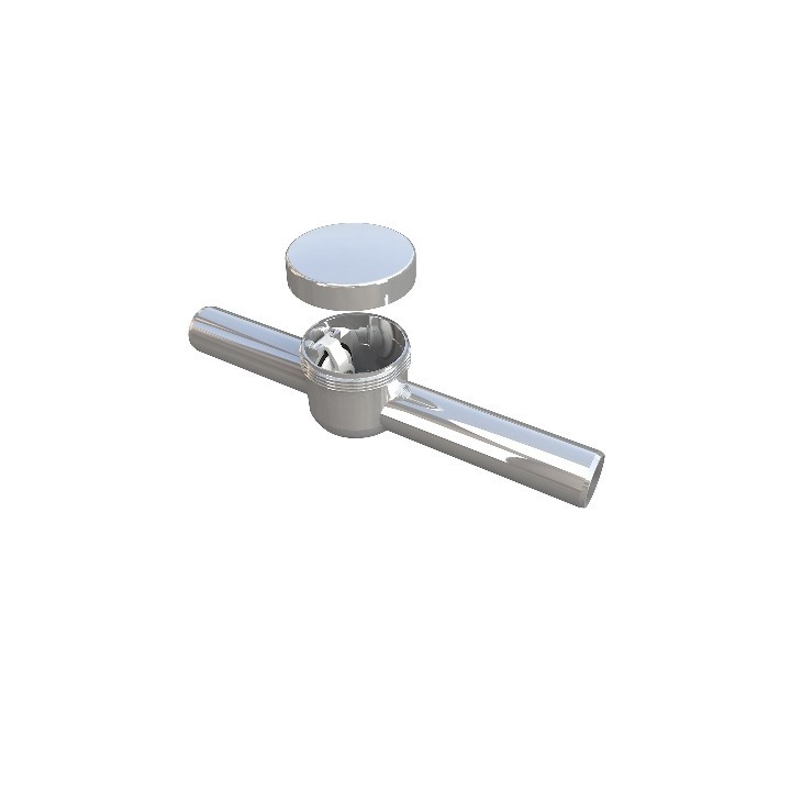 VALVOLA ANTI RIFLUSSO ORIZZONTALE CROMATO Diam. 32 mm