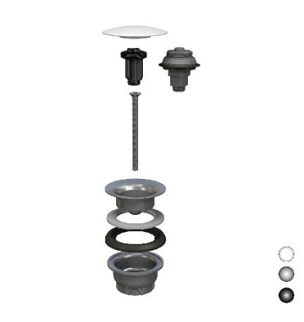 PILETTA A SCATTO PER LAVABO E BIDET MANITAPI Tappo in acciaio inox cromato