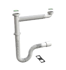 SIFONE FLESSIBILE PER LAVELLO CUCINA "FLEXYBON" 1"1/2