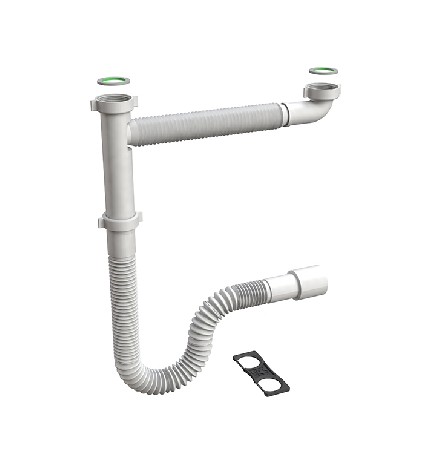 SIFONE FLESSIBILE PER LAVELLO CUCINA "FLEXYBON" 1"1/2