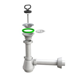 SIFONE LAVELLO A FIASCA "MAGNUM" A UNA VIA 1"1/2 D. 40 X 230 mm