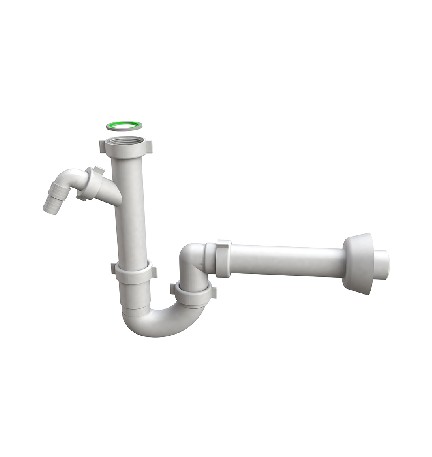 SIFONE PER LAVELLO A TUBO "MAGNUM" C/ATT. ELETTRODOMESTICO 1"1/2