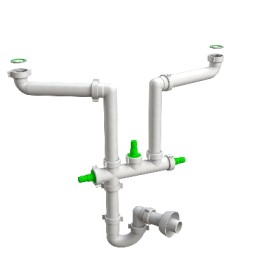 SIFONE LAVELLO SALVA-SPAZIO "SPACE 2" 1"1/2