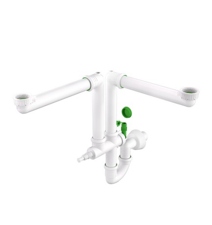 SIFONE SALVA SPAZIO 2 VIE RING-ONE PER LAVELLI CUCINE 1"1/2