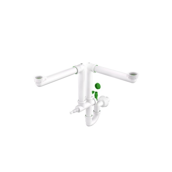 SIFONE SALVA SPAZIO 2 VIE RING-ONE PER LAVELLI CUCINE 1"1/2