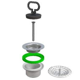PILETTA TRADIZIONALE BASSA PER LAVELLO CUCINA "SIMPLEX" 1"1/2