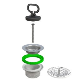 PILETTA TRADIZIONALE BASSA PER LAVELLO CUCINA "SIMPLEX" 1"1/2