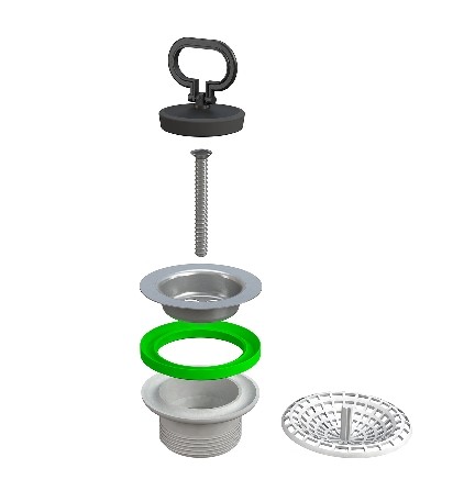 PILETTA TRADIZIONALE BASSA PER LAVELLO CUCINA "SIMPLEX" 1"1/2