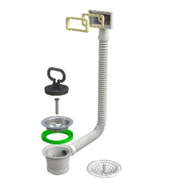 PILETTA PER LAVELLO CUCINA CON TROPPOPIENO 1"1/2