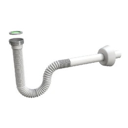 SIFONE ESTENSIBILE "SIFONCELLO" C/GHIERA METALLO 1"1/4 Bianco