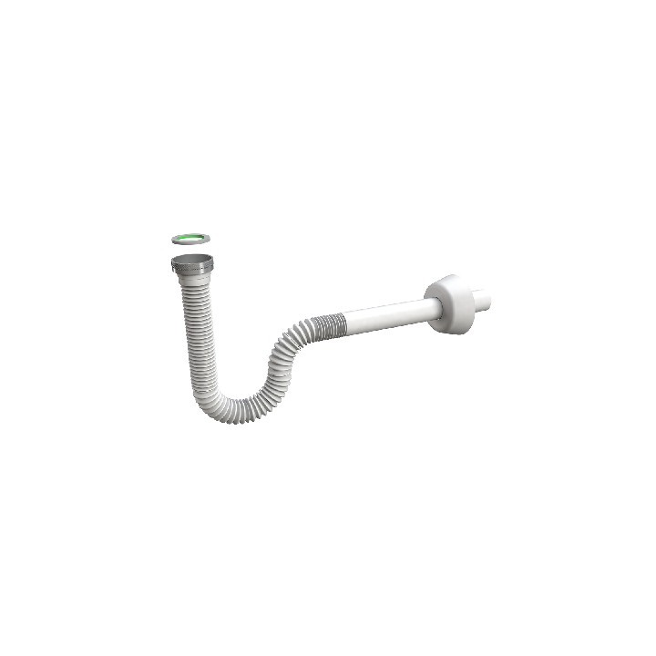 SIFONE ESTENSIBILE "SIFONCELLO" C/GHIERA METALLO 1"1/4 Bianco